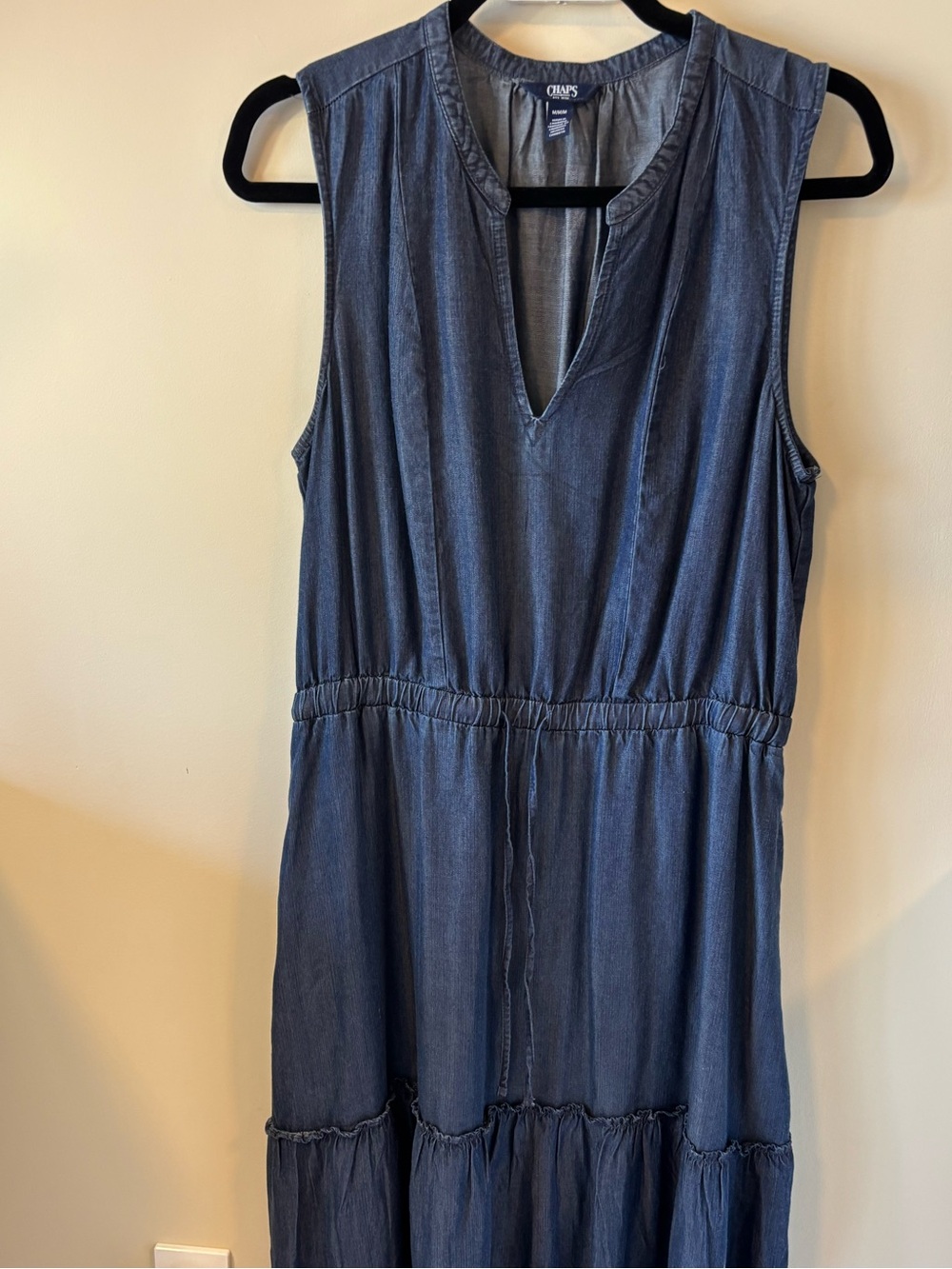 Chaps Sleeveless Maxi Dress in Indigo Blue